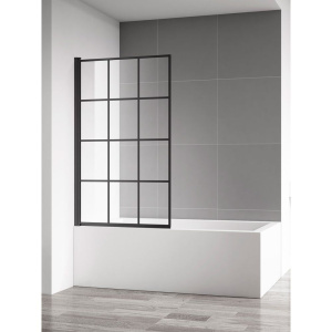 Шторка на ванну AQUAme AQM2858-L 80х140, профиль черный матовый