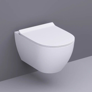 Комплект Унитаз подвесной BOND Oval F01-10 безободковый, с микролифтом, белый + Инсталляция TECE Base 9400413 4 в 1 с кнопкой смыва