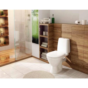 Купить Унитаз-компакт Rosa Премьер Люкс белый, с микролифтом в Москве с доставкой Унитаз-компакт Rosa Премьер Люкс белый, с микролифтом