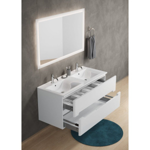 Купить Мебель для ванной Sanvit Форма 120 белая, подвесная в Москве с доставкой Мебель для ванной Sanvit Форма 120 белая, подвесная