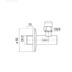 Вентиль угловой Nobili AV00121CR хром