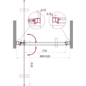 Душевая дверь в нишу BelBagno Marmi B-1-90-C nero