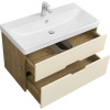 Тумба с раковиной AQUATON Оливия 90, бежевый/дуб велл