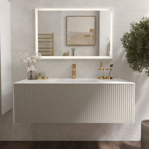 Тумба с раковиной STWORKI Олланд 120 бежево-серая