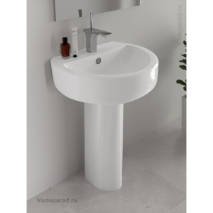 Купить Раковина подвесная Sanita Luxe Best 55 WB.PD/Best/55-C/WHT.G/S1 белая в Москве с доставкой Раковина подвесная Sanita Luxe Best 55 WB.PD/Best/55-C/WHT.G/S1 белая