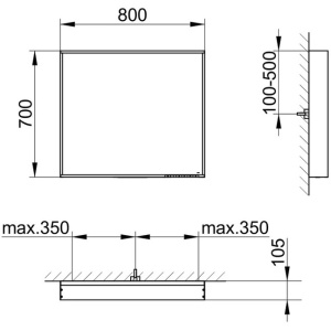 Зеркало с подсветкой Keuco Plan 80 33097182500