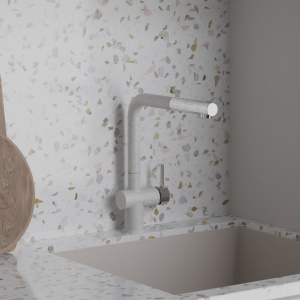 Смеситель для кухни Paini Cox HD90566CR1KM с выдвижной лейкой, ultrawhite