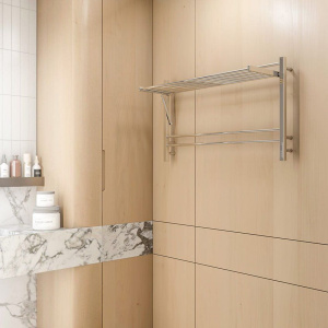 Полотенцесушитель электрический Terminus Горизонт П8 1000x600, с полкой, нержавеющая сталь