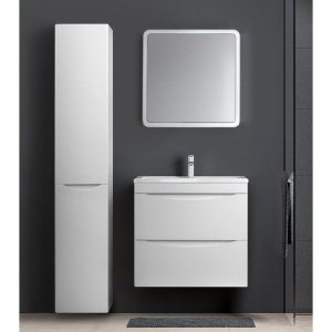 Тумба с раковиной Style Line Бергамо Мини 70 Люкс Plus подвесная, антискрейтч белая