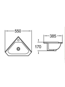 Раковина подвесная глянцевая белая 550х385х170 WeltWasser AISBACH 7012 GL-WT (10000008681)