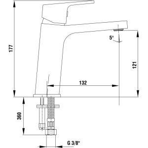 Смеситель для раковины E.C.A. Tiera 104808989EX