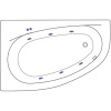Акриловая ванна Excellent Kameleon WAEX.KML17.SOFT L 170x110 см, угловая, с гидромассажем, с каркасом, со сливом-переливом, асимметричная