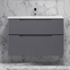 Тумба с раковиной Raval Wector 90, подвесная, антрацит