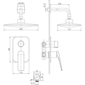 Душевой комплект Lemark Allegro LM5929CW С ВНУТРЕННЕЙ ЧАСТЬЮ