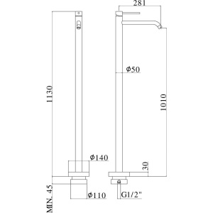 Купить Напольный смеситель для раковины Paffoni Light LIG031NO БЕЗ БАЗЫ в Москве с доставкой Напольный смеситель для раковины Paffoni Light LIG031NO БЕЗ БАЗЫ