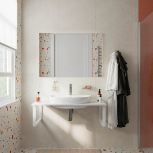 Столешница с раковиной DIWO Элиста 100 белый мрамор, с раковиной Самара 0116