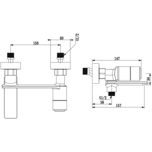 Смеситель для ванны с душем Savol S-601831