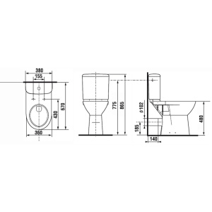 Чаша напольного унитаза Roca Access ZRU9307684