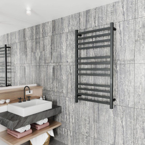 Купить Полотенцесушитель электрический Bauedge Hotel R 60х120, матовый черный RAL9005 в Москве с доставкой Полотенцесушитель электрический Bauedge Hotel R 60х120, матовый черный RAL9005