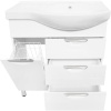 Тумба с раковиной Style Line Жасмин 82 L белая, с бельевой корзиной