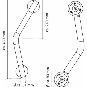 Поручень Ridder Ken M А263110 с противоскользящей резиновой накладкой, хром
