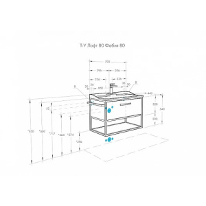 Тумба с раковиной Aquaton Лофт Фабрик 80 1A2424K1LTDU0 дуб эндгрейн