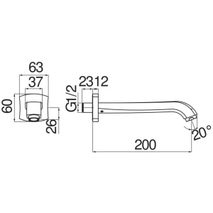 Излив для ванны Nobili AV00158/41GDP золото