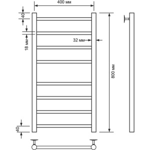 Полотенцесушитель водяной Comfysan Luce W-8 80х40 хром