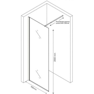 Купить Душевая перегородка Berges Sky 064002 90x200, профиль хром сильвер в Москве с доставкой Душевая перегородка Berges Sky 064002 90x200, профиль хром сильвер