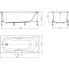 Акриловая ванна Roca BeCool 170x80 см, с каркасом, со сливом-переливом, с ручками