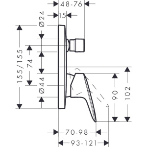 Смеситель для ванны с душем Hansgrohe Logis 71405000