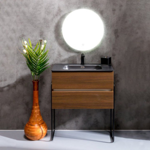 Купить Тумба с раковиной Armadi Art Vallessi 80 темный матовый фактурный в Москве с доставкой Тумба с раковиной Armadi Art Vallessi 80 темный матовый фактурный