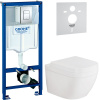 Комплект Унитаз подвесной Grohe Euro Ceramic + Крышка 39330001 с микролифтом + Инсталляция Rapid SL 38772001 3 в 1 с кнопкой смыва + Шумоизоляция