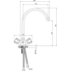 Смеситель для кухни Olive'S Сatalona 23430CT хром