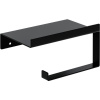 Держатель туалетной бумаги DEKOR BANYO SS 304 Black, черный, с полкой для телефона