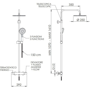 Душевая стойка Remer Elegance EQ32A8MPUFM25G