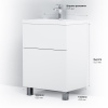 Тумба с раковиной AM.PM Gem 60 белый глянец, с 2 ящиками