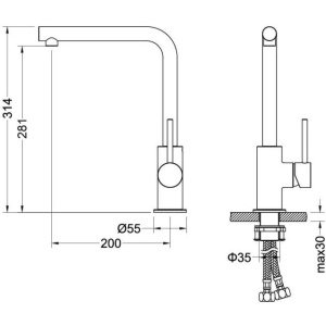 Смеситель для кухни Aquatek Европа AQ1380MB черный