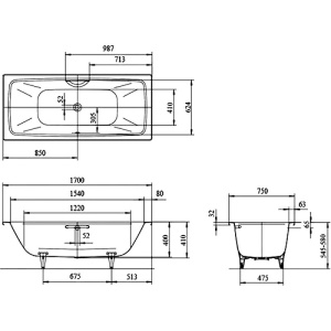 Купить Стальная ванна Kaldewei Cayono Duo 170x75 standard mod. 724 272400010001 в Москве с доставкой Стальная ванна Kaldewei Cayono Duo 170x75 standard mod. 724 272400010001