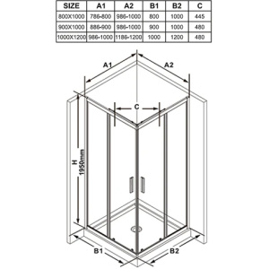Душевая дверь для уголка Ravak Blix Slim BLSRV2K-100 X1XMA0C00Z1 100х100х195 профиль блестящий/стекло Transparent