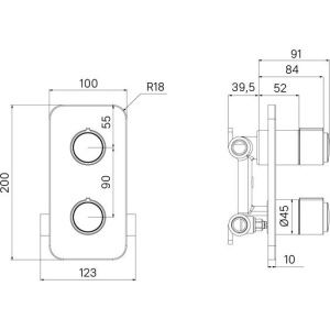 Смеситель для ванны с душем IDDIS Slide SLISBBTi67 С ВНУТРЕННЕЙ ЧАСТЬЮ, хром