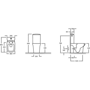 Чаша напольного унитаза Jacob Delafon Vox UJN102-00 безободковая