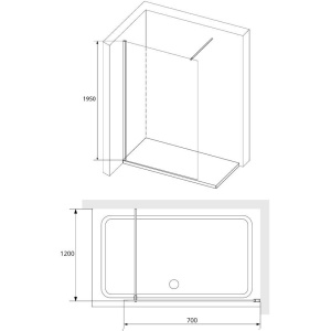 Душевая перегородка RGW Walk In WA-010 70x200, стекло прозрачное