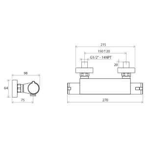 Купить Термостатический смеситель Ravak Termo 200 TE 072.00/150 для душа в Москве с доставкой Термостатический смеситель Ravak Termo 200 TE 072.00/150 для душа