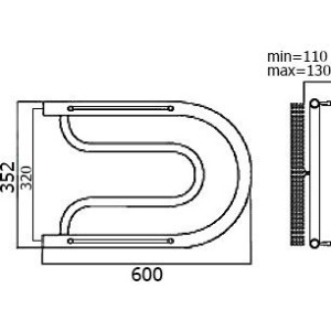 Полотенцесушитель водяной Terminus Фокстрот 320x600