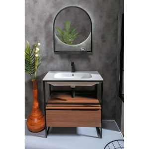 Тумба с раковиной Armadi Art Loft 80 dark wood, напольная