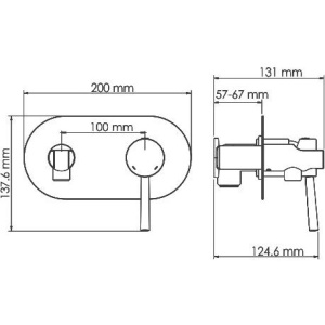 Гигиенический душ Wasserkraft Main 4138 со смесителем, С ВНУТРЕННЕЙ ЧАСТЬЮ