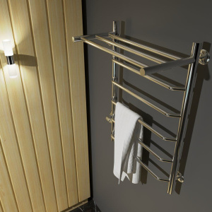 Купить Полотенцесушитель водяной Тругор ЛЦ Браво ПМ 1 П L, 50x80x50, с полкой в Москве с доставкой Полотенцесушитель водяной Тругор ЛЦ Браво ПМ 1 П L, 50x80x50, с полкой