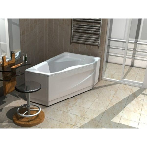 Акриловая ванна Акватек Медея MED180-0000038 R 170x95 см, угловая, вклеенный каркас, с экраном, со сливом-переливом, асимметричная