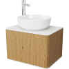 Тумба с раковиной STWORKI Ноттвиль 60 дуб верона, с отверстием под смеситель раковина белая